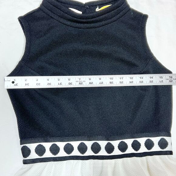 Vintage I. Magnin White Black Size 0 Knit Polyester Long Sleeveless Maxi Dress - Picture 11 of 13